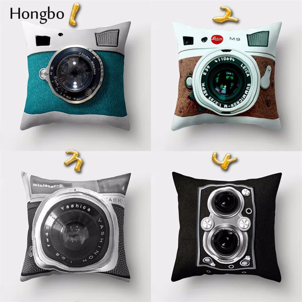 Hongbo 1 шт., винтажная Подушка камера, Ретро стиль, домашний декор, декоративная подушка, чехол, диванные подушки, чехлы