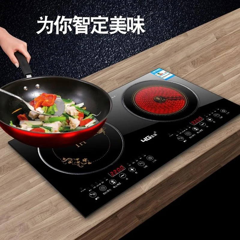  Double head Furnace 2200W high power fire boiler embedded double cooker electromagnetic cooker hous