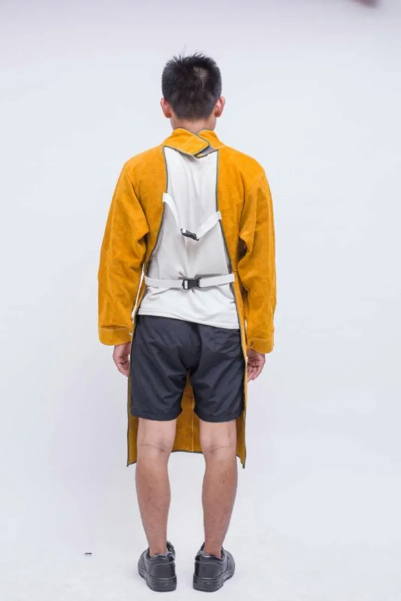 Cow Split Leather Welding Protective Clothing Apparel Welder Safety Jacket Durability Heat and Fire Resistant Safety Clothing