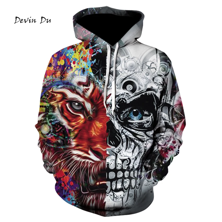 

Rocksir New Fashion 3d Hoodies Men women 3d Sweatshirts Print Skulls Tiger Thin Hooded Hoodies Tracksuits Hoody Tops