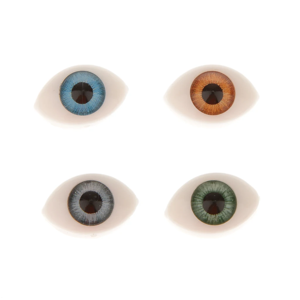 16 Pieces Plastic Oval Eyes Eyeballs for Mask Doll Bear Toy Making 5mm 6mm