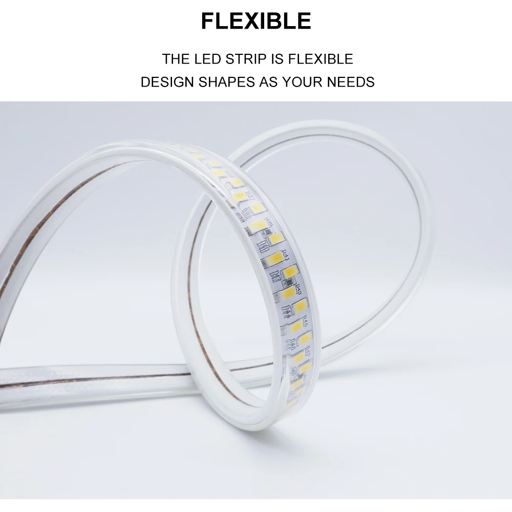 IP67 Waterproof 220V LED Strip SMD 5730 180LEDs/m 1M-10M Super Bright Flexible Light for Indoor Outdoor Lighting