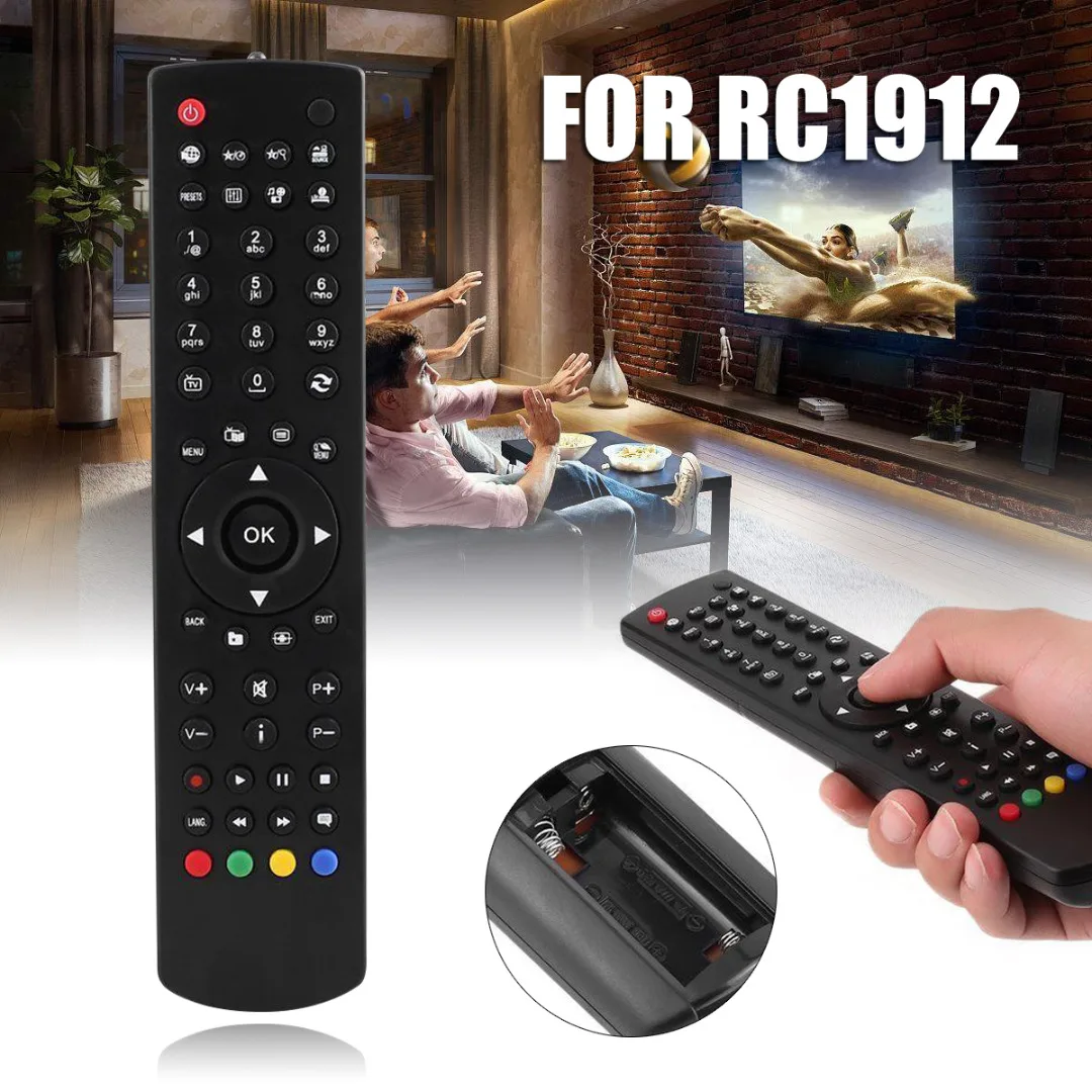 

1pc RC1912 Digital TV Remote Control Portable Handheld Remote Controller Universal Smart Replacement for RC-1912 TV Mayitr