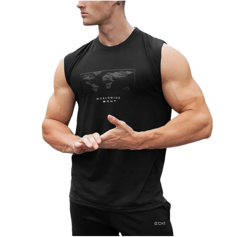 2019 Mens Sleeveless Cotton Slim Men Fitness Tank Tops Gym Sport