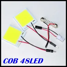 Новое поступление 6 Вт COB Чип автомобилей Панель свет 48LED салона Свет T10 купола фестона адаптер 12 В автомобиля Панель