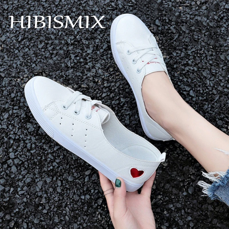 Кроссовки HIBISMIX женские на шнуровке повседневная Вулканизированная подошва