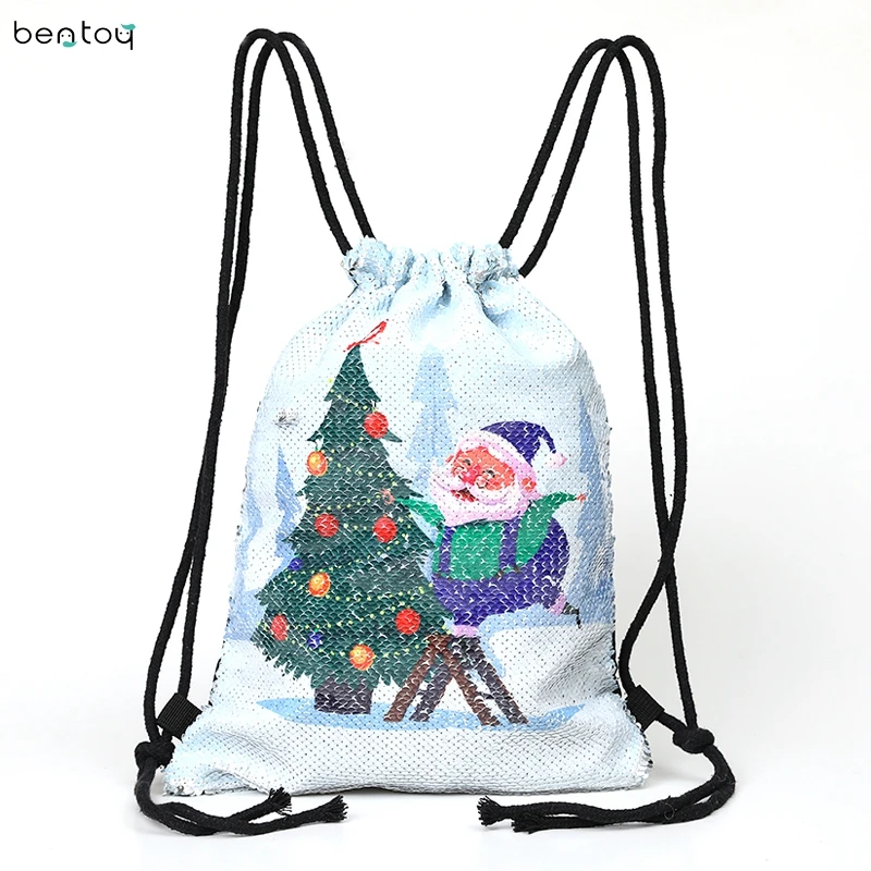 

2019 Women Sequins Unicorn Backpacks Travel Females Drawstring Shoulder Bagpack Bag For Teenagers Girls Christmas Schoolbags