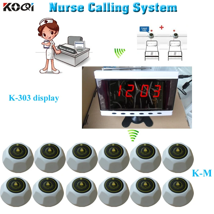 

Cheapest Hospital wireless nurse call system 1 counter receiver K-303 with 12 room bed button for child/elder people