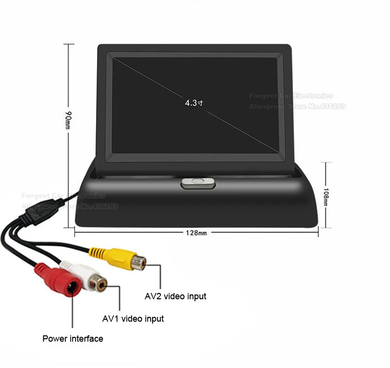 Fongent беспроводная камера заднего вида Парковка 4,3/5 дюймов экран дисплей сосать диск сложить зеркало монитор универсальный, для всех автомобилей Ван