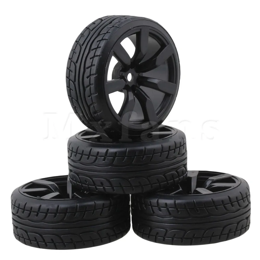 Mxfans Model Car Rubber Tires with 7 spoke Wheel Rims For RC110 On