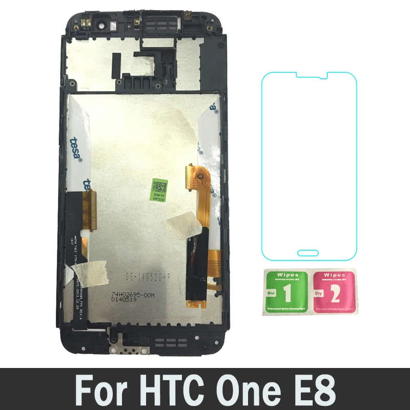 

High Quality 100% Tested Working LCDs With Frame For HTC ONE E8 Lcd Display Touch Screen Digitizer Replacement Parts Assembly