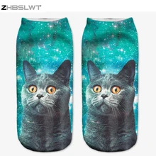 ZHBSLWT/3D носки с принтом милого кота, ограниченное по времени предложение, с рюшами, полиэстер, контрастный цвет, Meias, женские носки, повседневные, с милым персонажем, унисекс