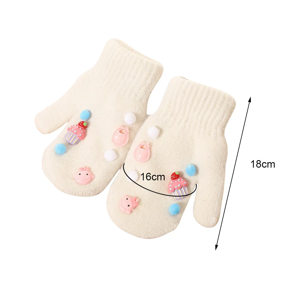 Перчатки с полными пальцами шерсть для девочек детские зимние теплые варежки Детские утепленные перчатки DIY Venonat стиль кроличья шерсть