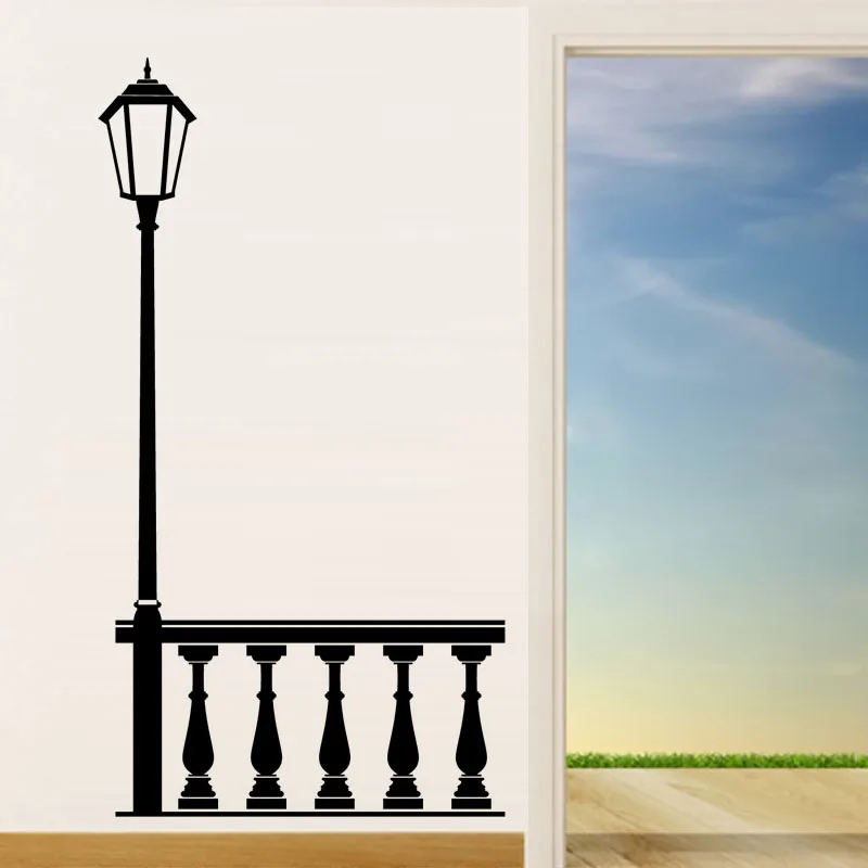 DCTOP Railing Road Lamp Wall Sticker Removable Vinyl Decor Self Adhesive Post Art Decals Living Room Home | Дом и сад