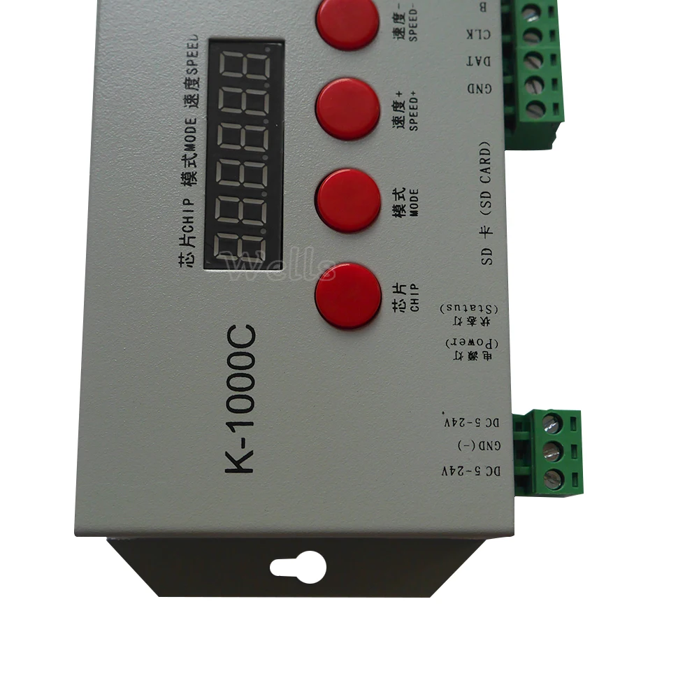 K-1000C(T-1000S обновлен) контроллер WS2812B, WS2811, APA102, SK6812, 2801 светодиодный 2048 пикселей программный контроллер DC5-24V