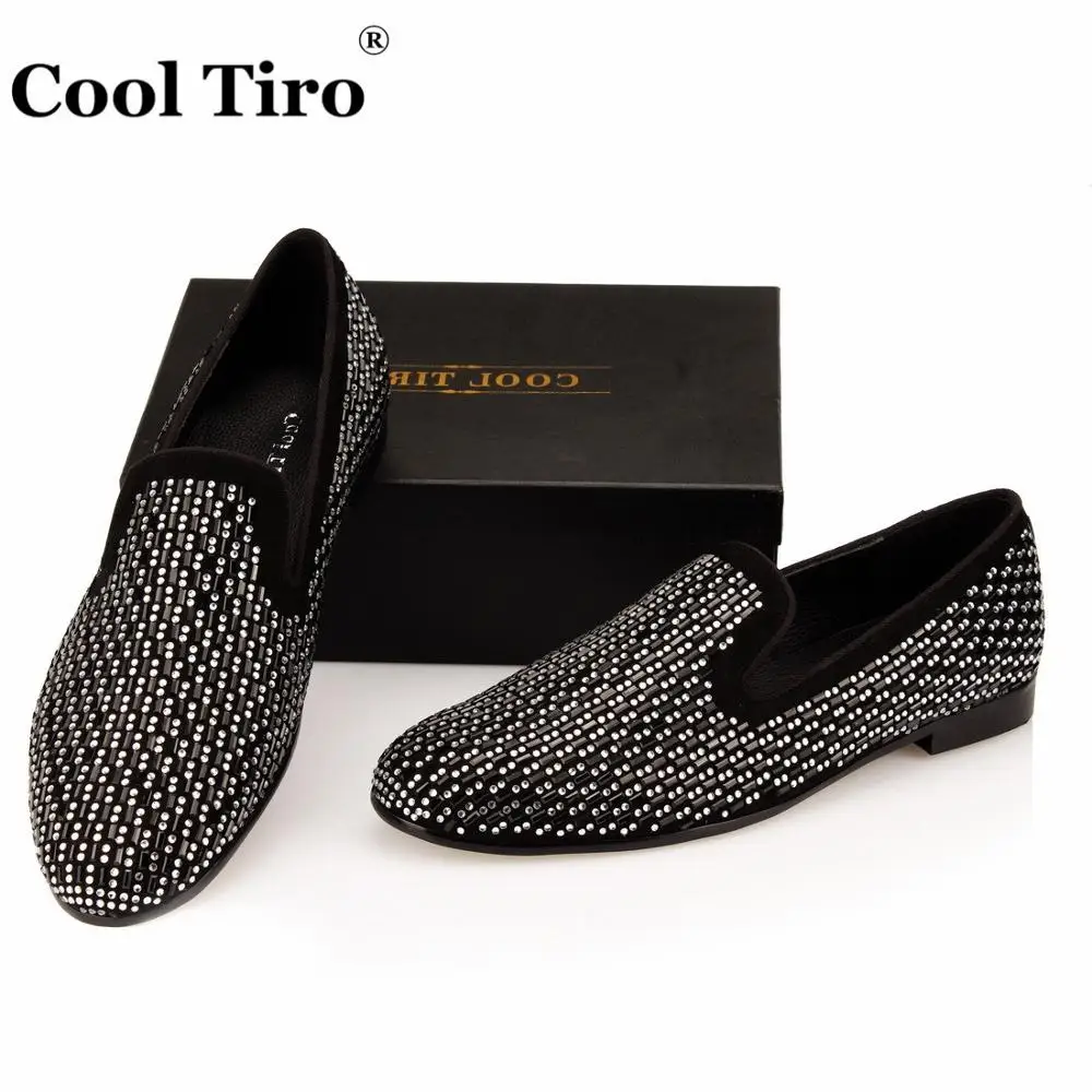 Strass Men Loafers Black Suede Moccasins (6)