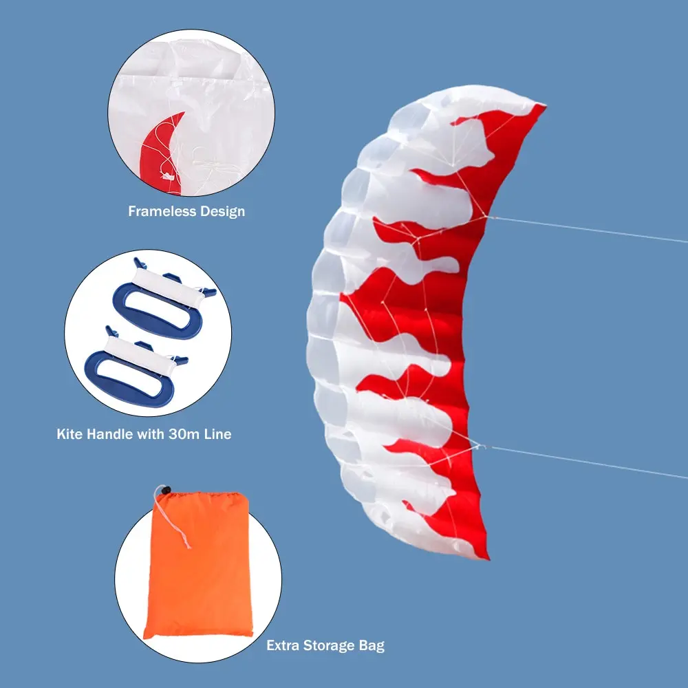 Спорт на открытом воздухе 2 м мощность мягкий кайт двойной линии трюк воздушный змей-параплан с ручкой 30 линии для активного отдыха пляж Луг весело