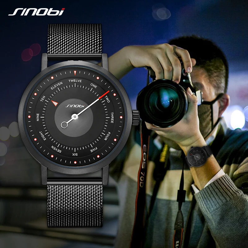 

Sinobi Top Luxury Brand Men Leather Strap Sports Watches Men's Quartz Clock Man Waterproof Wrist Hiking Watch Relogio Masculino