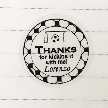 

60 Personalised name football sticker boy kids happy football birthday party favor bag stickers Gifts bottle labels envelop seal