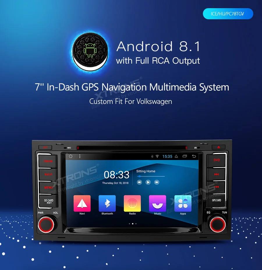 Best 7" Android 8.1 Car DVD Player Auto GPS Radio OBD2 DAB+ Stereos for VW Volkswagen TOUAREG 2004 2005 2006 2007 2008 2009 2010 2011 0