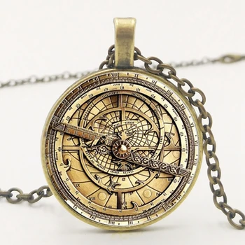 

Steampunk Gravity Waterfall Mystery Bill CIPHER WHEEL Glass Necklace Handmade Suspensions Clips Compass Pendant Tricket