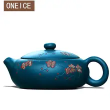 Чайный горшок Исин, знаменитый, чистый, аутентичный, ручной работы, зеленый, ясный, грязевой, плоский, Xi Shi 170cc, с 9 отверстиями, китайские чайники, Gongfu, чай