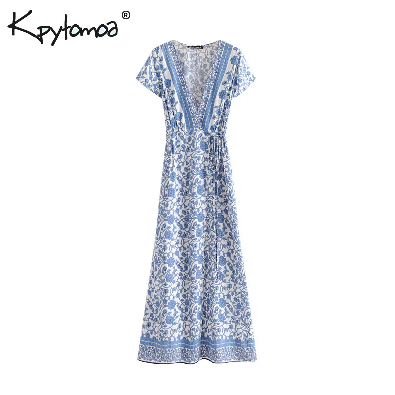 خمر شيك الزهور طباعة التفاف فستان طويل النساء 2019 الأزياء V الرقبة ربطة القوس فيونكة الزنانير الشاطئ السيدات فساتين عارضة فام Vestidos خمر شيك الزهور طباعة التفاف فستان طويل النساء 2019 الأزياء V الرقبة ربطة القوس فيونكة الزنانير الشاطئ السيدات فساتين عارضة فام Vestidos