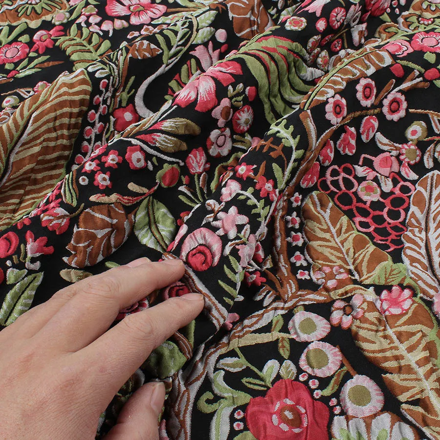 Красивая Цветочная парча жаккардовая ткань женская одежда занавеска обивка Falla ткань 145 см по двору