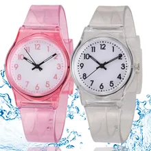 Reloj impermeable de 30M para niños, reloj transparente informal, Jelly para niños y niñas, reloj de pulsera para niñas, reloj