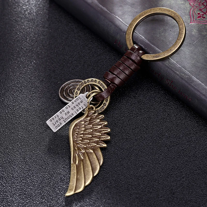 

Multiple Leather Keychain Keyring Wing Pendant Suspension Key Chain Charms for Keys Car Keys Accessories Keychain on a Bag