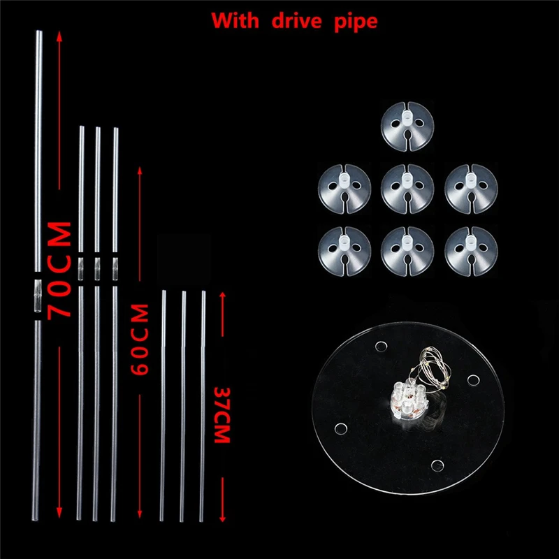 7 Tubes Balloons Column Holder Clear Plastic Balloon Base Balloon Floating Stand for Wedding Decor Illuminate Party Supplies (4)