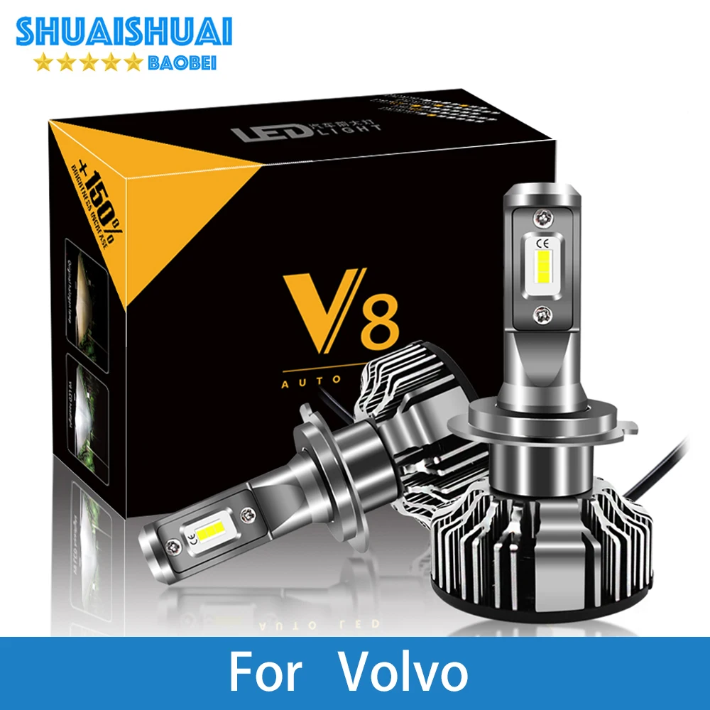 2 шт. Автомобильные фары для Volvo S60 S80 V40 V70 S40 XC70 XC90 H7 LED H4 H1 H3 9005 6500K 8000LM CSP чипы