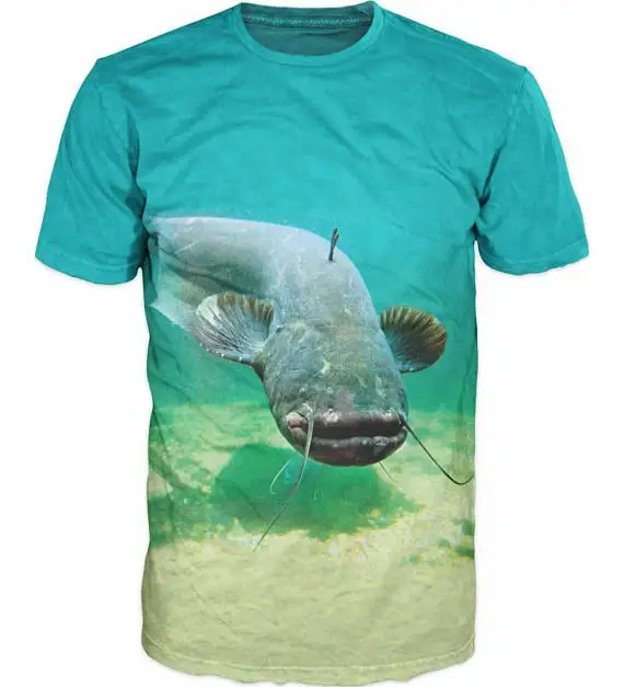 Модная стильная футболка с 3D принтом крутая Мужская футболка с 3D рыбкой Хобби Футболка с карпом большого размера в стиле хип-хоп - Цвет: Слоновая кость