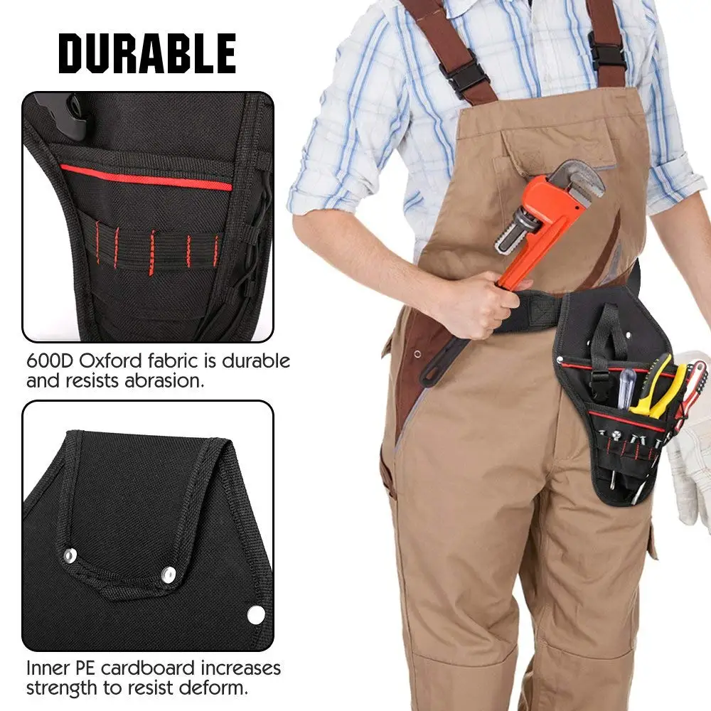 

Drill Holster Waterproof Impact Driver Drill Holder Multi-functional Electric Tool Pouch Bag with Waist Belt for Wrench Hammer
