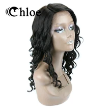 CHLOE Человеческие волосы Искусственные Парики Бразильский Волосы Remy свободная волна Синтетический Frontal шнурка волос Искусственные парики плотность 130