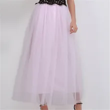 Новая модная женская одежда с высокой талией, однотонные кружевные плиссированные повседневные фатиновые Юбки принцессы, 1 предмет