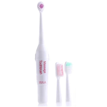 

Rotary electric toothbrush adult Teeth whitening tool 3 brush heads IPX7 waterproo Portable Oral cleaning appliance AAA battery
