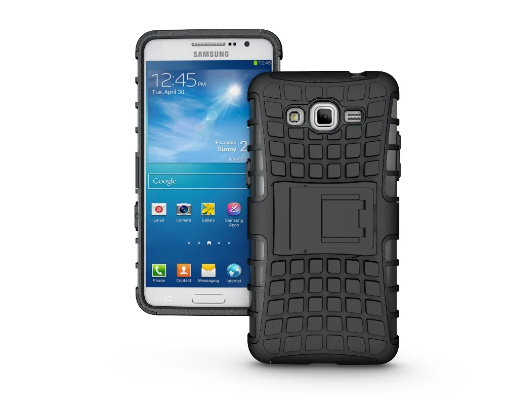 Business Silicon + Plastic 2 in 1 Dual Layer Shockproof Stand Phone Protection Case Cover For Samsung Galaxy Grand prime/G530 | Мобильные