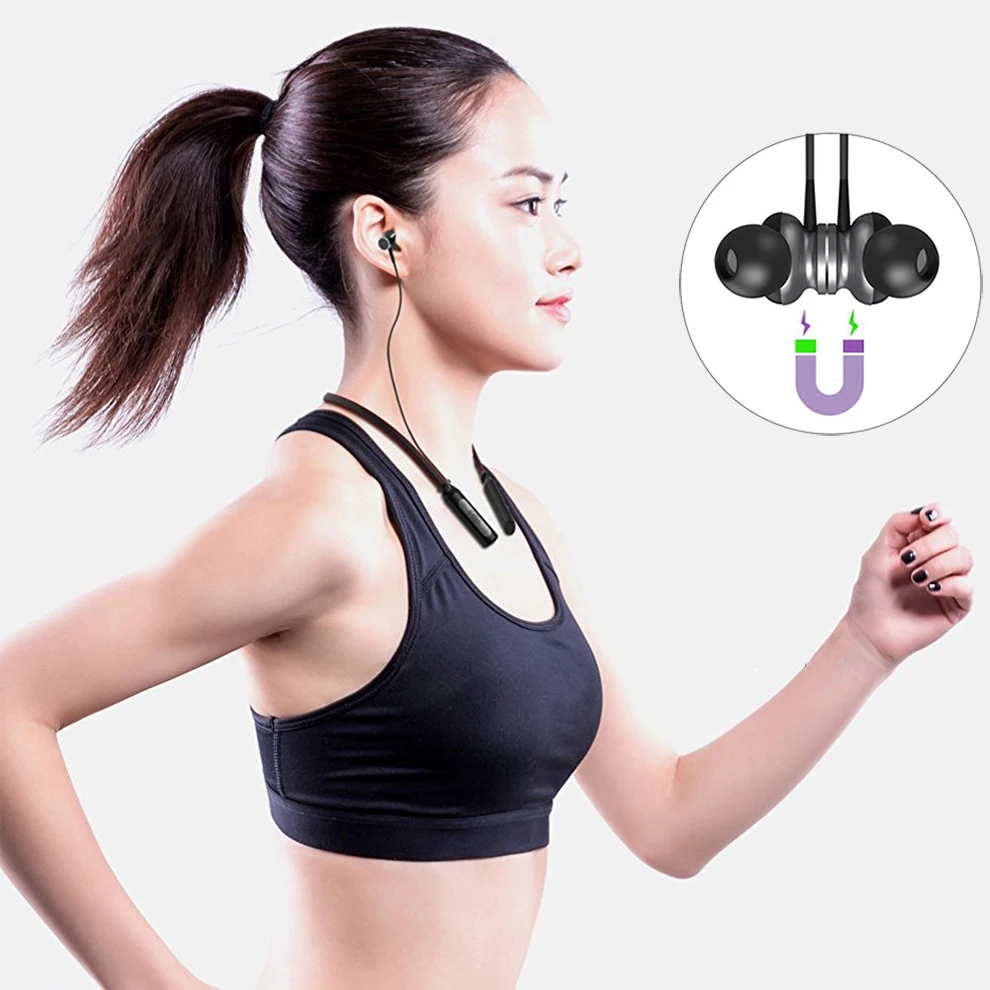 

M&C HT1 Neckband Bluetooth Earphone with Mic V 4.1 Wireless Headphone Sport Running Stereo Magnetic Bluetooth Headset Waterproof