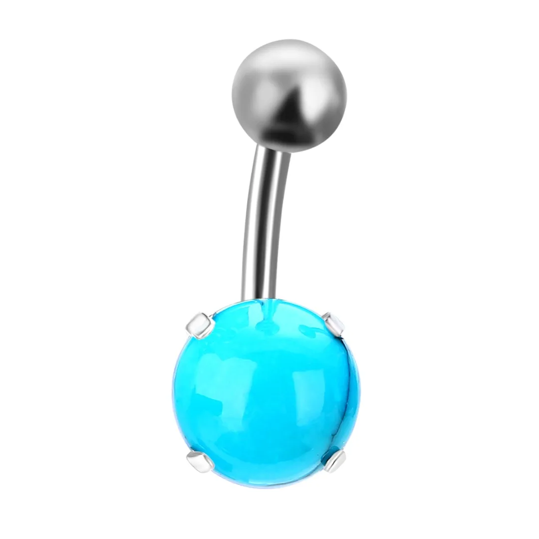 Women Trendy Jewelry Shellhard Opal Gem Navel Belly Button Rings Piercing Bar Charming Body piercing ombligo 14G|Украшения для тела|