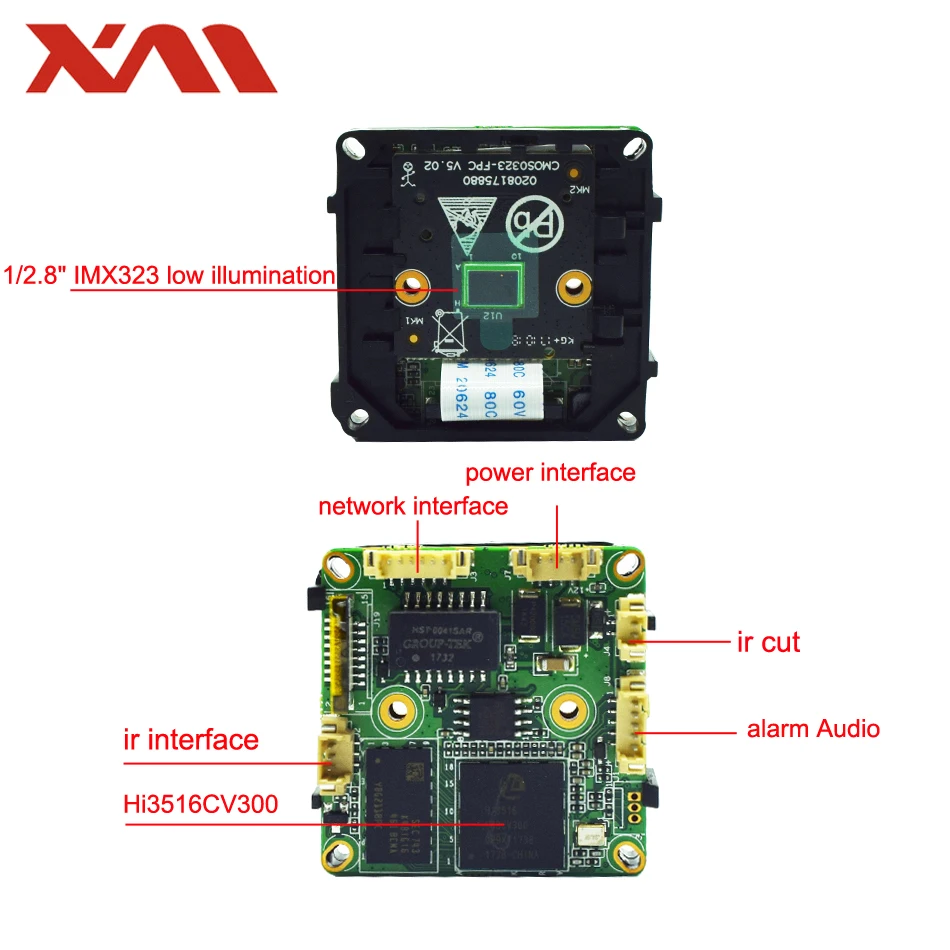 IMX323 Низкая освещенность H.265 интеллигентая (ый) анализ IP модуль DIY Камера CCTV камера