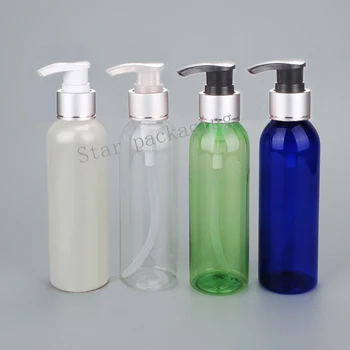 

200ml 30pcs/lot PET bottle with Silver collar Plastic Pump Refillable Bottles for Emulsion Shampoo Empty Pump