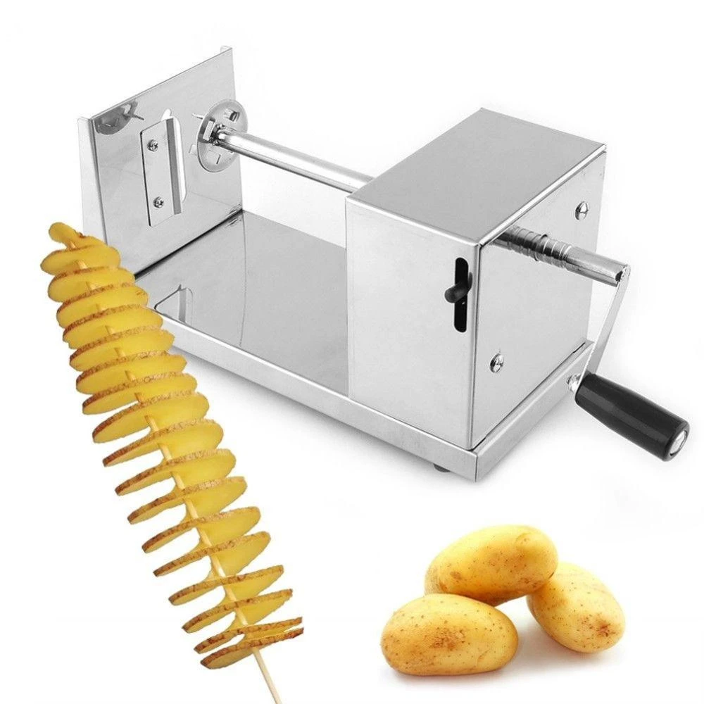 Manual Stainless Steel Veg Fruit Potato Twisted Spiral Slicer French Fry  new D