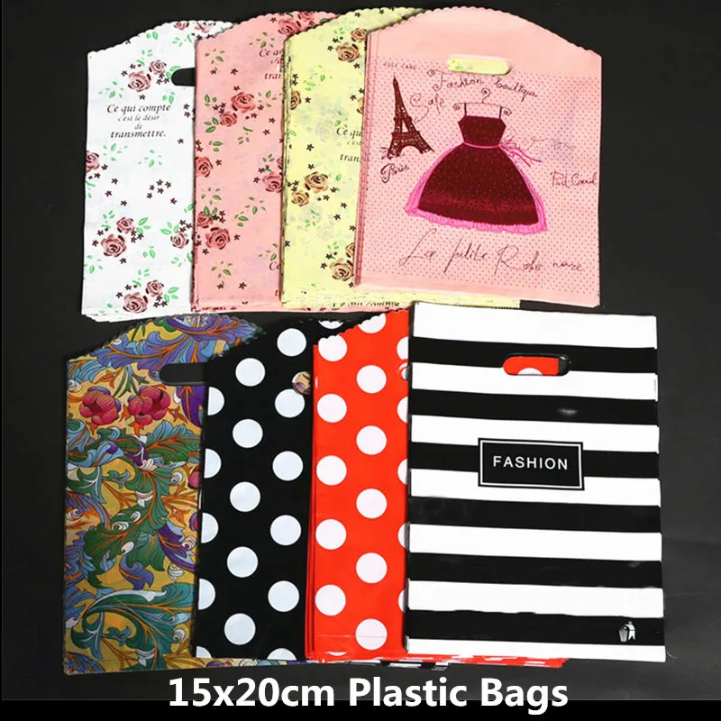 100X 15X20CM Pouches Bag Plastic Wedding Party Birthday Candy Packing Gift Bag 