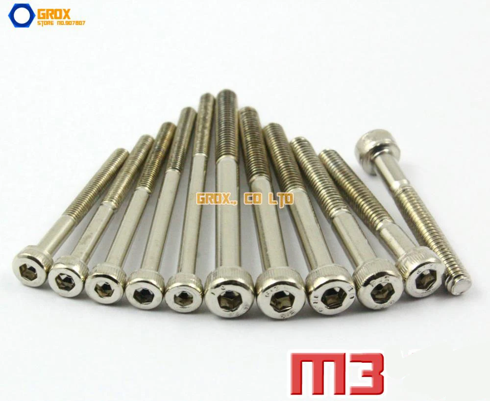 M3 Half Thread Nickel Plated Allen Bolt Hex Socket Cap Screw 12.9 Grade Alloy Steelin Bolts