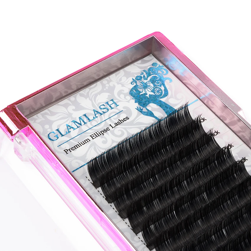 GLAMLASH 2 шт./партия, эллипс, плоские отдельные раздельные кончики для наращивания ресниц, натуральные мягкие ресницы, матовые накладные ресницы из норки, наращивание ресниц