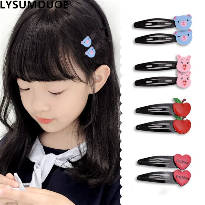 

3Pcs/Set Korean Style Flower Hair Clip Cartoon Headdress Bunny Ear Hairclip Cute Fruit Hair Accessories New Hair Clips for Girls