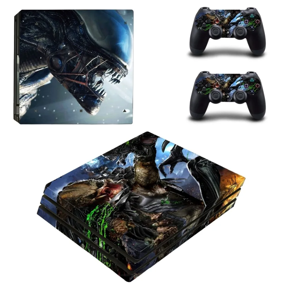 Indgang Mindre længst Alien vs Predator PS4 Pro Skin Sticker Decal for PlayStation 4 Console and  2 Controller PS4 Pro Skin Stickers Vinyl