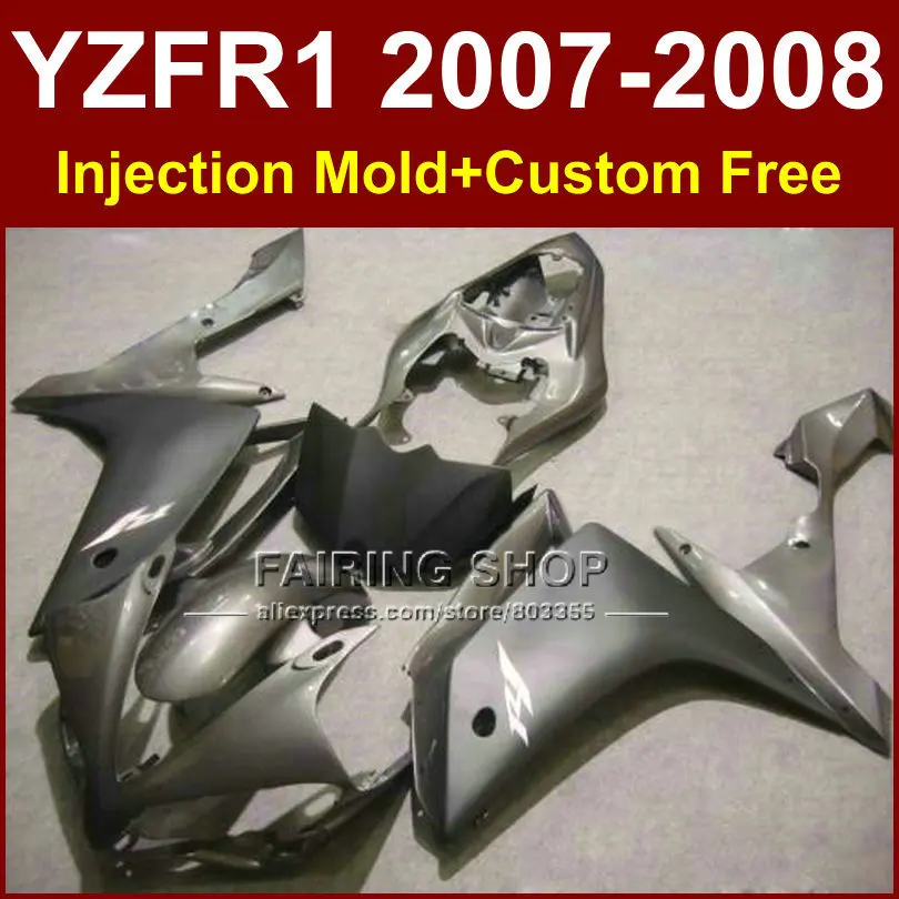 Лидер продаж комплект обтекателей серого цвета для YAMAHA YZFR1 2007 2008 R1 YZF YZF1000 1000 07 08 DR6D