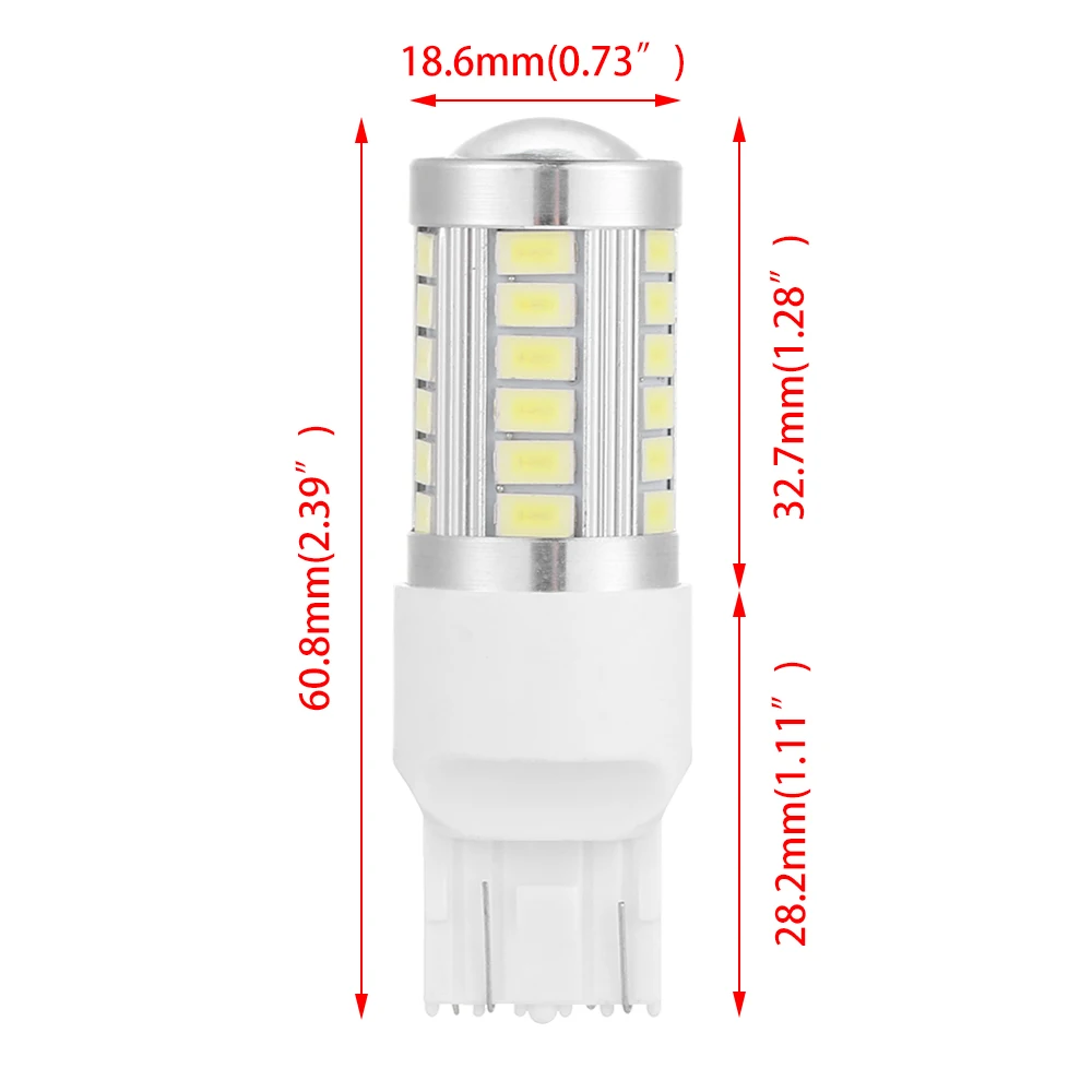 1 шт. T20 W21/5 Вт 7443 33SMD Автомобильная резервная копия светодиодный светильник лампы